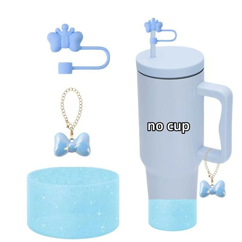Nœud papillon ensemble trois pièces bleu