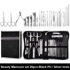 ชุดทำเล็บมือเล็บเท้าสำหรับเด็กหญิงเด็กชายสีดำ30ชิ้นชุดเครื่องมือดูแลเล็บส่วนบุคคลเหล็กชุดกรรไกรตัดเล็บ - Product Image 6