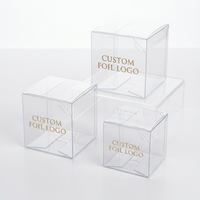 Boîte pliable en plastique PET transparent avec logo personnalisé en feuille d'aluminium - Cube à rabat haute transparence pour produits de beauté, savons, bougies et aliments