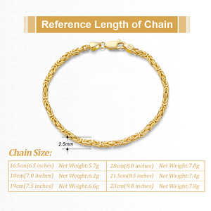 RINNTIN SB122 Pulsera Bizantina Plana Italiana de 2.5mm, Hecha a Mano, Chapada en <span class=keywords><strong>Oro</strong></span> de <span class=keywords><strong>14K</strong></span>, Plata de Ley 925 - Product Image 2