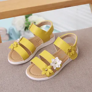 Детские сандалии нового дизайна, модные милые сандалии принцессы с цветами для девочек, готовые к отправке летние туфли