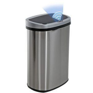 CF 13 galones Metal Acero inoxidable Baño Cocina <span class=keywords><strong>Cubo</strong></span> <span class=keywords><strong>de</strong></span> <span class=keywords><strong>basura</strong></span> sin contacto <span class=keywords><strong>Cubo</strong></span> <span class=keywords><strong>de</strong></span> <span class=keywords><strong>basura</strong></span> eléctrico automático inteligente <span class=keywords><strong>Cubo</strong></span> <span class=keywords><strong>de</strong></span> <span class=keywords><strong>basura</strong></span> con tapa - Product Image 1