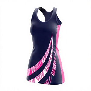 Women Sleeveless Sublimation Printed netball <b>dress</b> <b>Tank</b> <b>Top</b> Turquoise Black Floral Design Breathable Polyester Sportswear Adult - Product Image 4