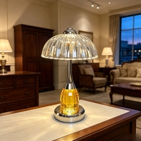 Lampe de table en cristal K9 multi-tailles, abat-jour en verre coloré en forme de parapluie, veilleuse LED pour chevet, cadeau de Noël pour la maison et les mariages, vente en gros