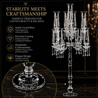 Grand Candelabre en Cristal à 9 Bras pour Centre de Table de Mariage et Fêtes, Décoration Suspendue en Tube de Verre, Porte-Bougies en Cristal