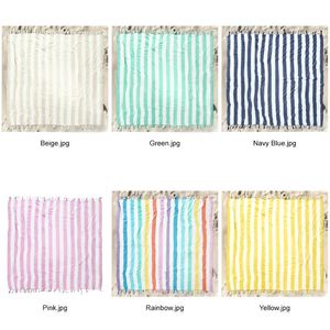 Striped Outdoor Beach Blanket with Tassels, Extra <b>Large</b> Sand Free Picnic <b>Mat</b>, Versatile Quick Dry Throw for Pool & Park - Product Image 2