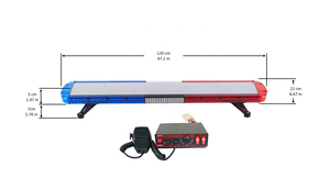 Nhà Máy Bán buôn DC12-24V Màu Đỏ màu xanh đèn khẩn cấp <span class=keywords><strong>LED</strong></span> Roof Mount cảnh báo nhấp nháy xe cứu thương thanh ánh sáng với còi báo động sừng - Product Image 3