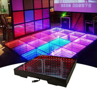 Plancher de danse LED RGB 3-en-1 avec télécommande via application, effet miroir 3D, lumières de scène pour mariages et fêtes