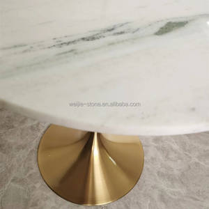 Ready to Ship <strong>Tulip</strong> Stainless Steel 304 Brush Gold Color with Marble Stone Small Coffee <strong>Table</strong> for Dining <strong>Table</strong> - Product Image 2