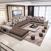 Sofá Reclinable Grande con Superficie de Tela en Forma de U y Cojín de Esponja, Modelo BTFS004, para Hogar u Hotel, Exportado a Más de 50 Países