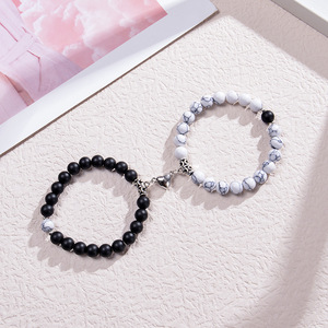 Gelang Batu Alam Turquoise DAIHE Fashion, Gelang Manik Kristal Cantik dengan <span class=keywords><strong>Magnet</strong></span> Hati untuk Pasangan - Product Image 1