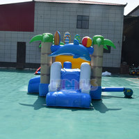 Château gonflable tropical pour enfants avec toboggan, structure de saut gonflable pour la maison, le jardin, les fêtes et les jeux pour enfants