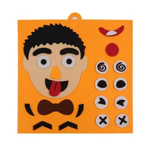 Children DIY Make a Face Sticker Books for Kids Toddlers New Puzzle Games Fun Toys Gift Cartoon Felt Fabric Craft Stickers Toy
