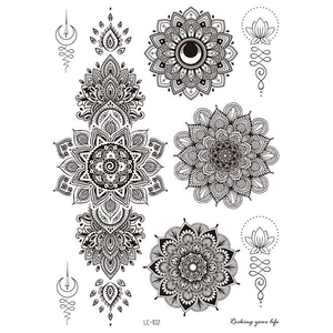 Autocollants de tatouage temporaire pour <span class=keywords><strong>bras</strong></span> à motif de fleur de Datura, pour hommes et femmes, petits, frais, imperméables, style plume, faux tatouage - Product Image 2