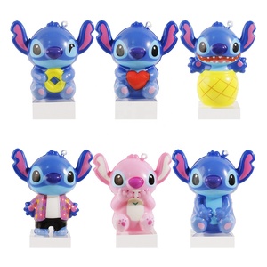 Kawaii 3D PU espuma Anime llavero lindo creativo dibujos animados <span class=keywords><strong>Lilo</strong></span> Stitches llaveros coche mochila bolsa colgante llavero