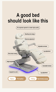 Lit de traitement anti-âge professionnel haut de gamme pour maquilleurs Soins de beauté à domicile par lit de travail professionnel - Product Image 2