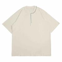 T-shirt en coton tricoté d'été décontracté pour hommes populaires avec décoration de chaîne en métal de cou