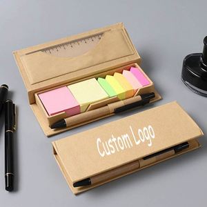 Bloc de Notas Adhesivas Combinadas para Negocios, Bloc de Notas Creativo de Cartón de 120 g, Bloques Personalizables con Logotipo, Juego de Regalo con Regla, Reutilizables en 5 Colores - Product Image 1