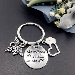 Atdroite LPN — porte-clés certifié <span class=keywords><strong>LVN</strong></span>, pour infirmière pratique, cadeau pour médecin, injecteur, capuchon d'infirmière, pendentif - Product Image 5