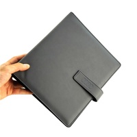 Porte-documents de présentation personnalisé en cuir PU A5 avec anneaux en D à 4 trous, modèle SKU-F-0261 par OEM&ODM