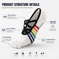 Chaussettes de yoga et de Pilates unisexes personnalisées pour l'automne, antidérapantes, respirantes, à séchage rapide, en spandex/coton, confortables