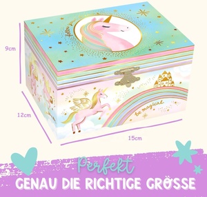 <span class=keywords><strong>Boîte</strong></span> <span class=keywords><strong>à</strong></span> <span class=keywords><strong>bijoux</strong></span> <span class=keywords><strong>musicale</strong></span> en bois inspirée de la licorne pour cadeau d'anniversaire pour filles pour les petits avec fonction rotative - Product Image 6