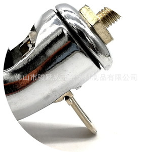 Furniture Casters <b>Swivel</b> With Brake 50mm Diameter Chrome Plated Bracket Black Wheels 85mm Installation Height - Product Image 4