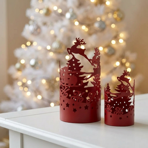 Latest Wholesale Durable Santa Sleigh Design Cutwork Metal Votive <b>Candle</b> Holders for Christmas Home Decoration - Product Image 3
