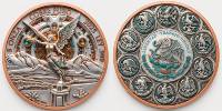 Pièce de monnaie en cuivre pur 999 de 1 oz et 5 oz, motif Ange de l'Indépendance, haute relief, couleur UV, finition proof-like, cadeau pour les amateurs de l'histoire et de la culture mexicaine