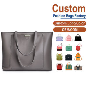 Bolsos de Cuero de Diseño de Lujo, Bolso Tote Grande de Cuero Genuino Gris para Mujer, con Bolsillo Frontal Abierto Antirrobo, Directo de Fábrica - Product Image 1