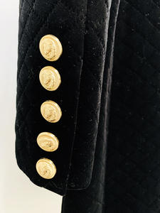 HIGH STREET, nueva moda 2024, abrigo de diseñador, abrigo largo de terciopelo con cinturón a cuadros y doble botonadura para mujer - Product Image 6