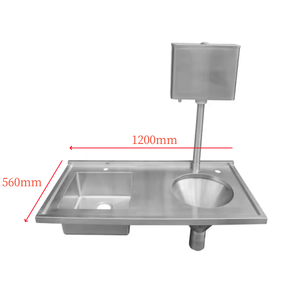 Évier de lavage des <span class=keywords><strong>mains</strong></span> 1200x560mm en acier inoxydable 304 de qualité supérieure, évier médical pour hôpital, bac de lavage - Product Image 2