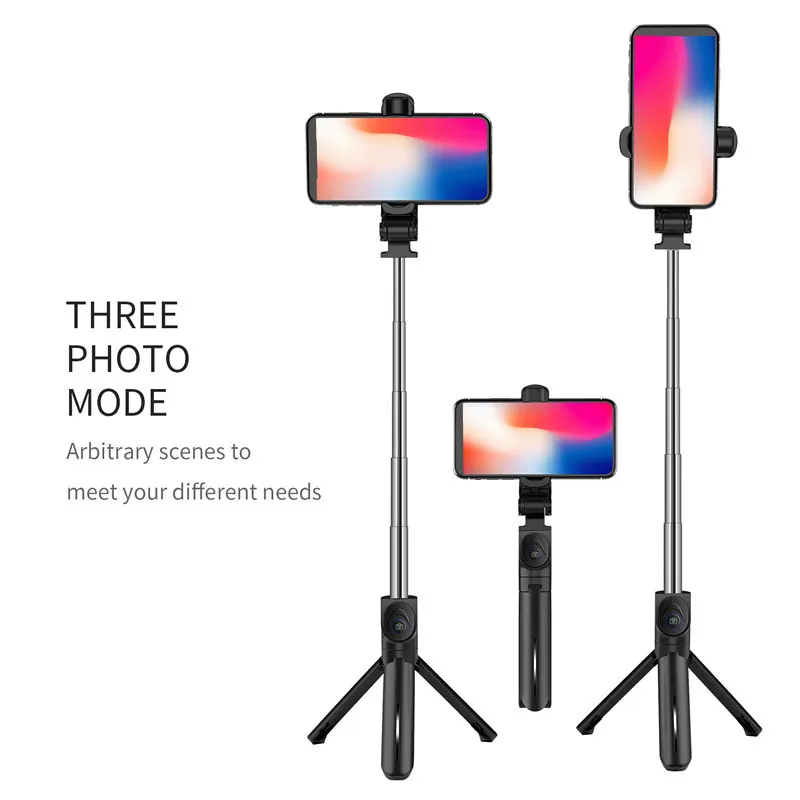 XT15 nuovo Selfie Stick pieghevole con supporto treppiede telecomando Wireless per Vlog Live Streaming smartphone telecomando