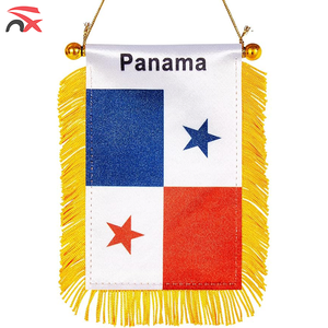Vente en gros de drapeaux de <span class=keywords><strong>voiture</strong></span> suspendus en satin de différents pays, Mexique, Liban, drapeaux nationaux, fanions, bannières avec pompon - Product Image 2
