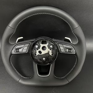 Volante de cuero de fibra de carbono para <span class=keywords><strong>Audi</strong></span> A3 8V A6 C7 C6 S3 A5 A4 B8 B9 Q7 Q5 RS3 A7 TT S8 <span class=keywords><strong>Q8</strong></span> S4 A8 RS7 S5 S6 S7 cuero - Product Image 3
