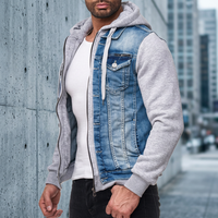 Veste en jean de style nouveau avec manches grises personnalisées fermeture à boutons vestes en jean pour hommes aux meilleurs prix