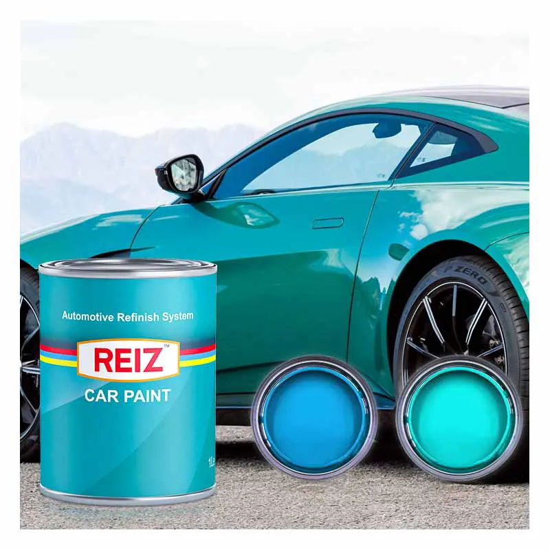 REIZ مرآة جهد كابينة رش سيارات السيارات الطلاء خلط نظام إصلاح ريفينيش الجملة السيارات 2K منخفضة Voc معطف شفاف