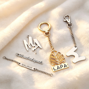 ODM OEM Custom Metal Logo <b>Labels</b> Private Brand Sew-on <b>Name</b> Tags Custom Own Design Metal Plates for Clothing & Bags - Product Image 2