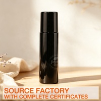 Envases Verticales Cilíndricos de PET Negro Brillante con Pulverizador y Tapa Hermética para Bruma Facial, Servicio de Diseño Personalizado para Cosméticos