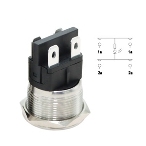 15A 250VAC กันน้ำ22มม. ตัวล็อกทรงแบนขั้วสกรูโลหะแบบปุ่มกด - Product Image 4