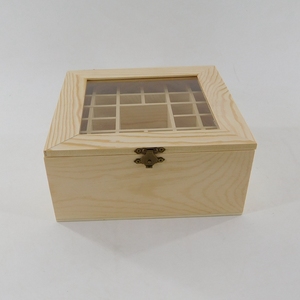 OEM Multi-compartment Acrylic Wooden Storage Box With Transparent Lid