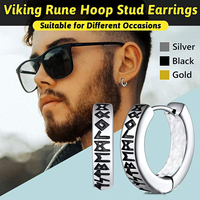 Boucles d'oreilles pour hommes et femmes en acier inoxydable boucles d'oreilles individuelles impression Viking