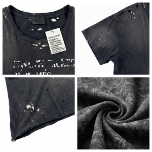 T-shirt graphique personnalisé effet vieilli, coton 260 g/m², style streetwear Y2K, coupe oversize et carrée, vente en gros OEM 6622 - Product Image 4