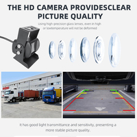 Caméra de recul grand angle robuste, étanche, avec coque métallique, vision nocturne et 8 LED pour camion