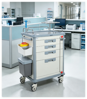 Chariot médical MT, aluminium et acier inoxydable, plateau en ABS, verrouillage central, roulettes de 100 mm pour salle d'hôpital