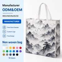 Sac fourre-tout non tissé laminé avec logo personnalisé, base renforcée, imperméable, réutilisable, écologique, fournisseur en gros