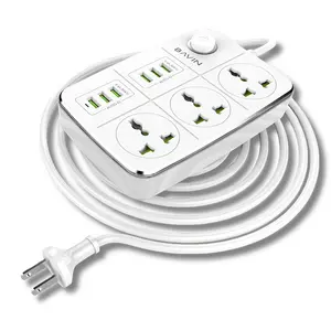 BAVIN PC588 OEM extension cables socket built-in tabletop office socket outlet with 6 USB ports Universal German Socket