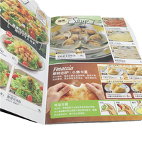 Pabrik cetakan Menu restoran/buku masak/lipat brosur resep makanan Softcover warna kustom profesional
