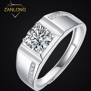 Anello da Uomo Zanlong 12865 <span class=keywords><strong>in</strong></span> <span class=keywords><strong>Argento</strong></span> 925 con Moissanite da 1ct e Diamante VVS di Alta Qualità, Offerta Speciale a Tempo Limitato - Product Image 1