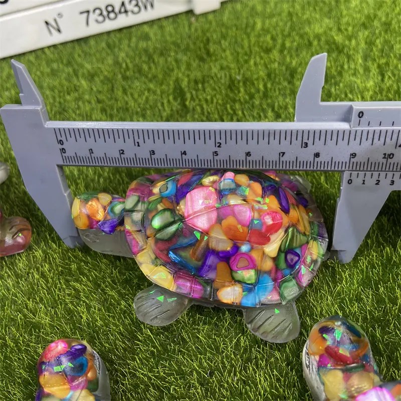 Natural Spiritual Healing Crystal Animal DIY Crystal Tortoise Resin Turtle Decoration Gift